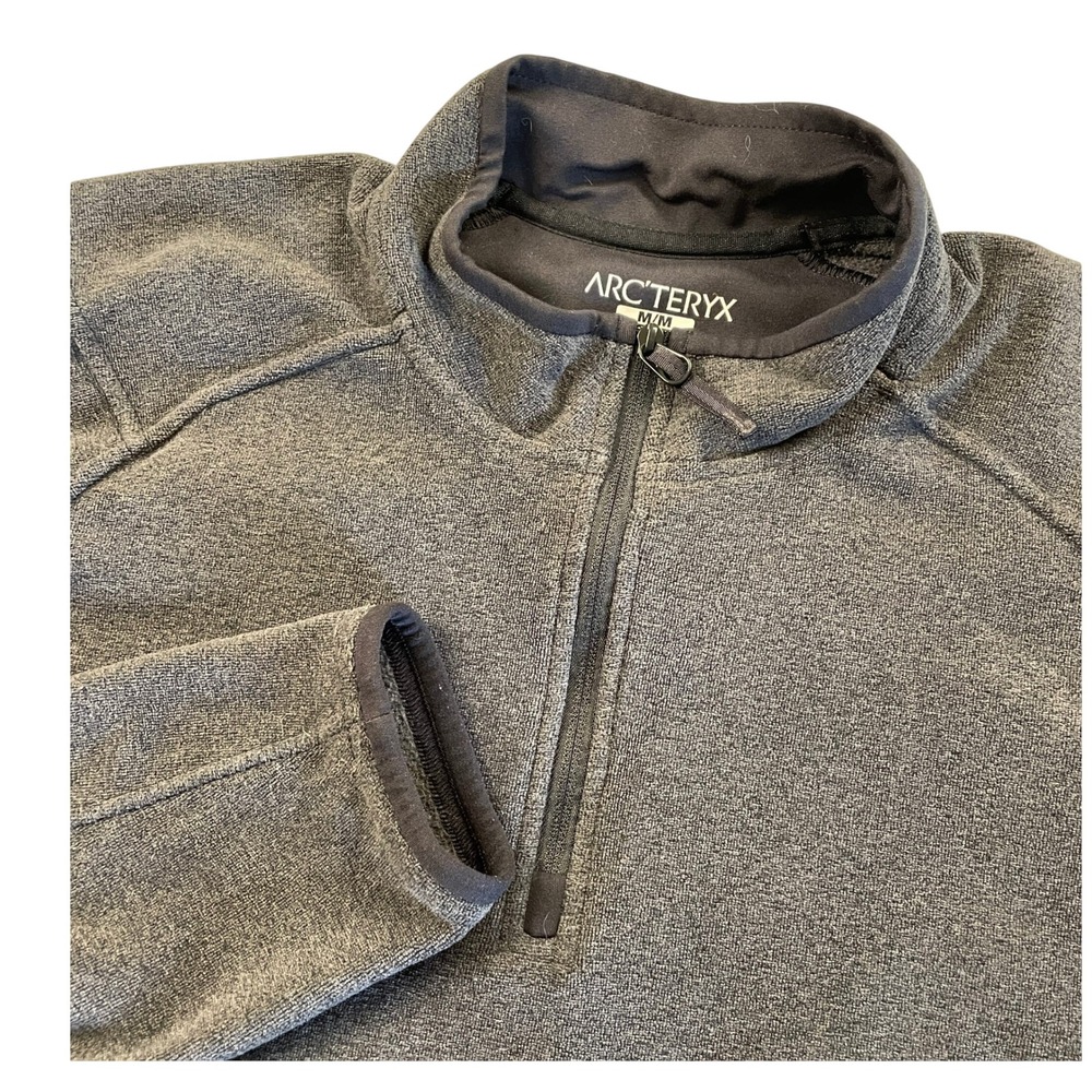 Arcteryx Mens Polartec Fleece Quarter Zip Pullover Charcoal Grey Medium